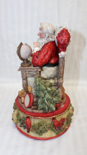 Load image into Gallery viewer, Cedar Creek - Santa&#39;s Desk- Musical Figurine - &quot;Santa Clause is Comin&#39; to Town&quot; 9&quot;