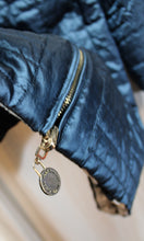 Load image into Gallery viewer, Dennis by Dennis Basso - Blue &amp; Abstract Circle Logo Print Reversible Quilted Coat - Size M