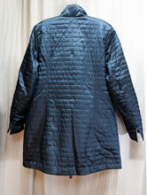 Load image into Gallery viewer, Dennis by Dennis Basso - Blue &amp; Abstract Circle Logo Print Reversible Quilted Coat - Size M