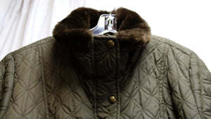 Marc New York - Army Green Quilted Snap Flap Over Zip Front Coat - Size XL