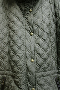 Marc New York - Army Green Quilted Snap Flap Over Zip Front Coat - Size XL