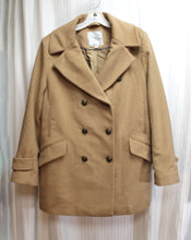 Load image into Gallery viewer, Larry Levine - Camel Wool Blend Double Breasted Coat - Size L