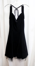 Load image into Gallery viewer, Betsy &amp; Adam by Linda Bernell - Black Velvet Special Occasion Skater Dress w/ Net Under Layer- Size 6