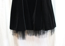 Load image into Gallery viewer, Betsy &amp; Adam by Linda Bernell - Black Velvet Special Occasion Skater Dress w/ Net Under Layer- Size 6
