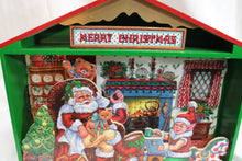 Load image into Gallery viewer, Vintage - Windup Animated &amp; Musical Wooden Santa&#39;s Workshop - Decoration