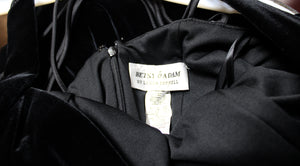 Betsy & Adam by Linda Bernell - Black Velvet Special Occasion Skater Dress w/ Net Under Layer- Size 6