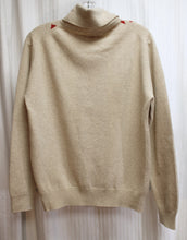Load image into Gallery viewer, Vintage - Pringle of Scotland - Tan &amp; Rust Diamond Patterned Pull Over Turtleneck Sweater - Approx Small (See Measurements)
