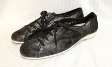 Load image into Gallery viewer, Women&#39;s- Mephisto - Black &amp; Metallic Silver Suede Sneakers - Size UK 7.5 (US 10)