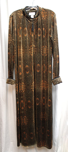 Vintage - Laura Michelle - Autumnal Paisley Luxurious Velvet Lounge Robe - Size S