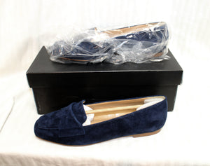 Women's - Talbots - Indigo Blue "Stella Twist" Suede Loafers - Size 7.5 (Unworn in Box)