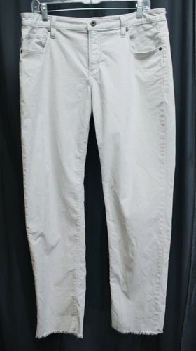 Carve - Cool Toned Light Gray, Corduroy Raw Hem Pants - Size 12