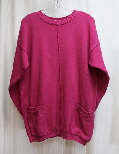 Vintage - Architect - Magenta Pullover Sweater w/ Front Pockets - Size 1X