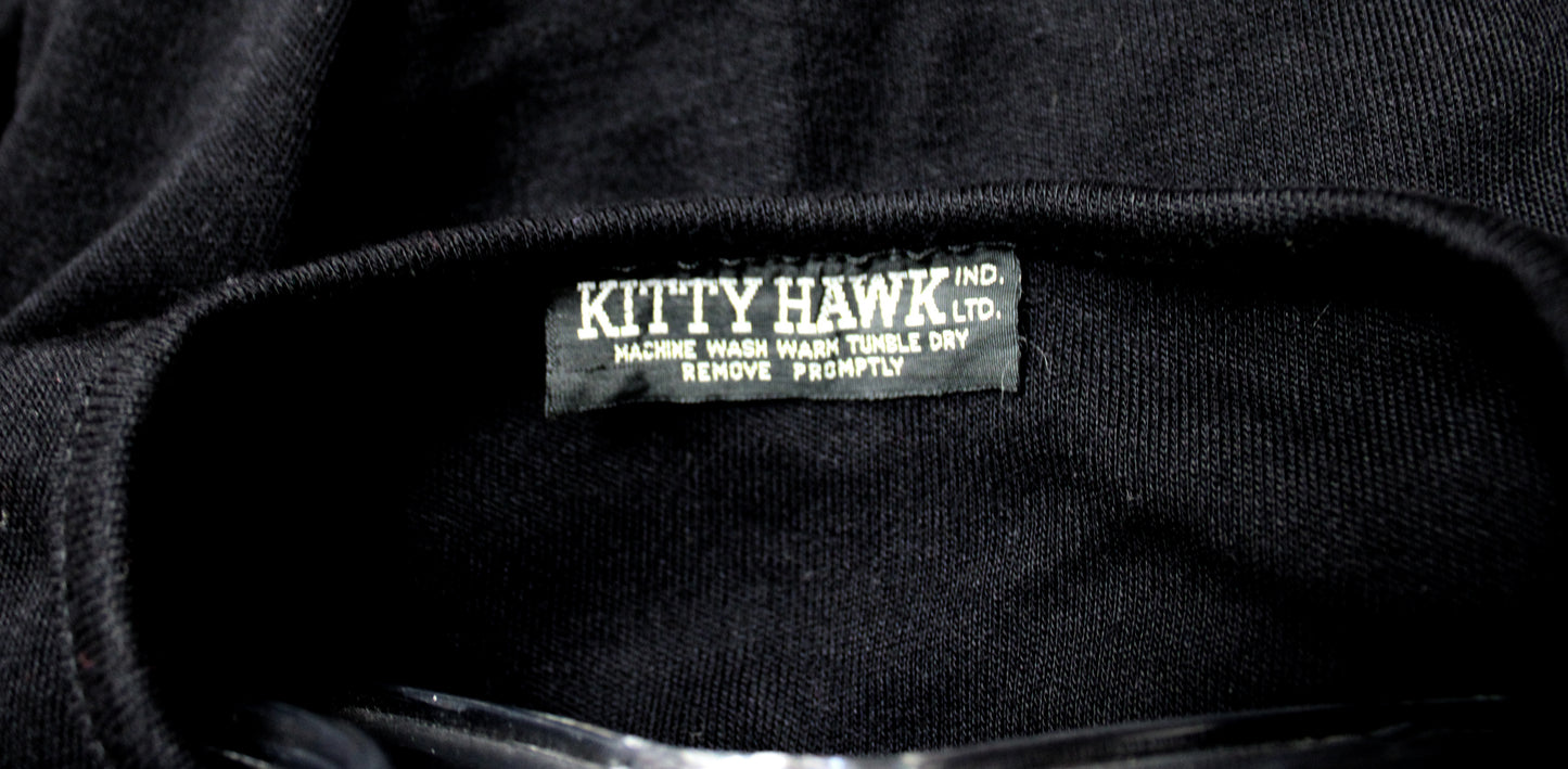 Vintage - Kitty Hawk - Black 3/4th Sleeve Crystal Encrusted w/ Pearl Accents Cardigan Sweater - Size S