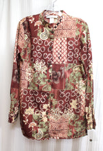 Load image into Gallery viewer, Vintage - Brownstone Studio New York - Bohemian Earth Tones Mixed Print, Button Front Shirt - Size 8