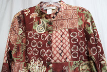Load image into Gallery viewer, Vintage - Brownstone Studio New York - Bohemian Earth Tones Mixed Print, Button Front Shirt - Size 8