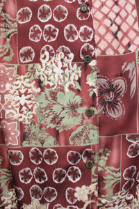 Vintage - Brownstone Studio New York - Bohemian Earth Tones Mixed Print, Button Front Shirt - Size 8