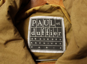 Vintage - Paul et Duffier, Paris - Tan Oversized Parka Coat w/ Removeable Faux Fur Trimmed Hood - Size S (See Measurements)
