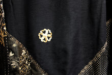 Load image into Gallery viewer, Indigo Moon - Black &amp; Gold Mixed Fabric/Textures w. Gold Sequin Detailing Button Front Jacket - Size S