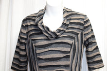 Load image into Gallery viewer, Connected Petite - Erath Toned Stripe - Patchwork Cowl Neck Dress - Size 4 Petite