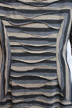Load image into Gallery viewer, Connected Petite - Erath Toned Stripe - Patchwork Cowl Neck Dress - Size 4 Petite