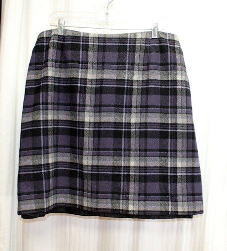 Style & Co - Black, Gray & Purple Wool Blend Skirt - Size 16