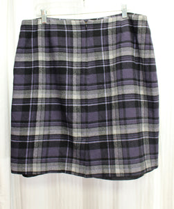 Style & Co - Black, Gray & Purple Wool Blend Skirt - Size 16