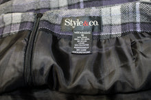 Load image into Gallery viewer, Style &amp; Co - Black, Gray &amp; Purple Wool Blend Skirt - Size 16