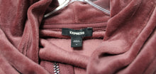 Load image into Gallery viewer, Express - Dusty Rose Hooded, Zip Front Velour Velvet Jumpsuit - Size S