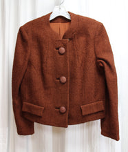 Load image into Gallery viewer, Vintage 1960&#39;s - Suburban Miss - Brown Wool Textured Jacket - Size S (Approx, See Measurements)