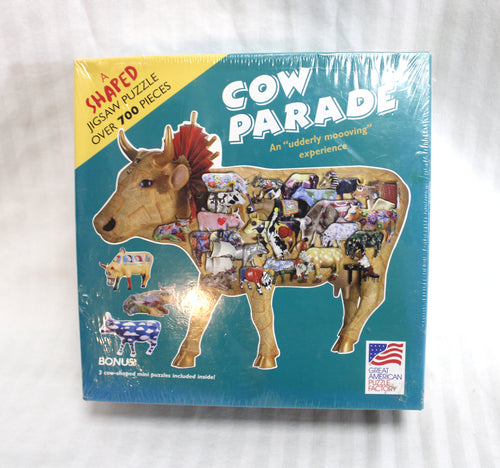 Great American Puzzle Factory - Cow Parade Shaped 700+ PC Puzzle 32x27