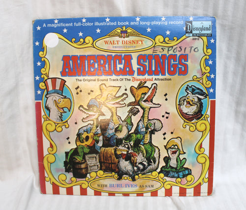Vintage 1974 Walt Disney Productions / Buena Vista - America Sings - Sound Track of Disneyland Attraction - Vinyl Record & Book