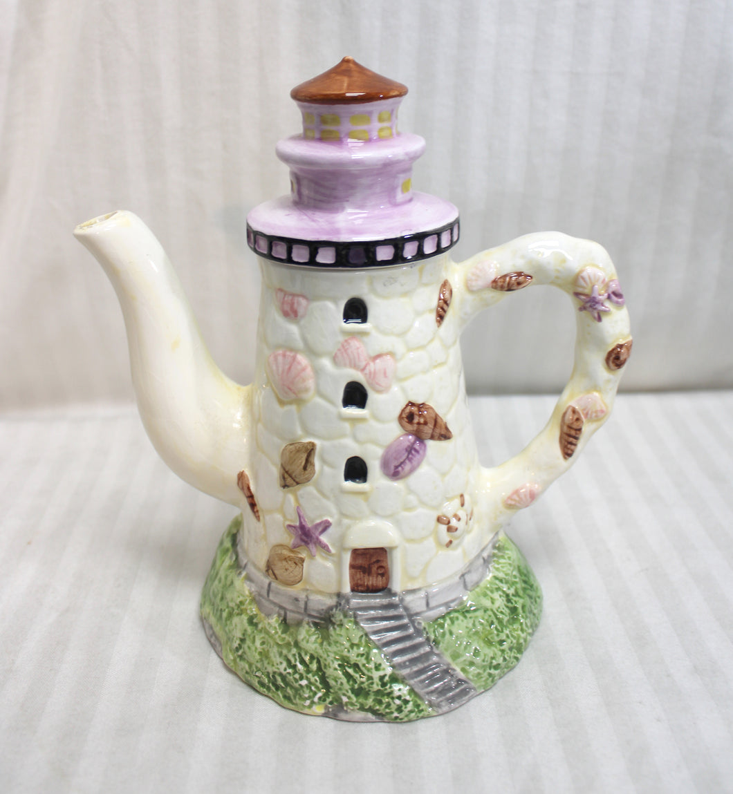 S Fendre for Ganz - Ceramic Lighthouse & Shells Teapot - 8