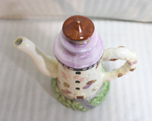 S Fendre for Ganz - Ceramic Lighthouse & Shells Teapot - 8"h
