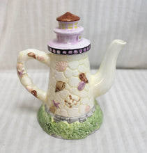 Load image into Gallery viewer, S Fendre for Ganz - Ceramic Lighthouse &amp; Shells Teapot - 8&quot;h