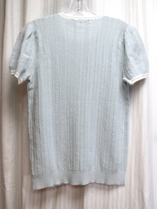 Lauren Ralph Lauren - Light Blue Short Sleeve Light Weight Sweater - Size L