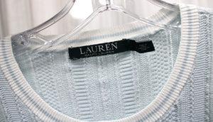 Lauren Ralph Lauren - Light Blue Short Sleeve Light Weight Sweater - Size L