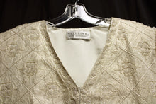 Load image into Gallery viewer, Vintage - Niteline, Della Roufogali - Cream V Neck Beaded Special Occasion Top - See Measurements 17&quot; Shoulders