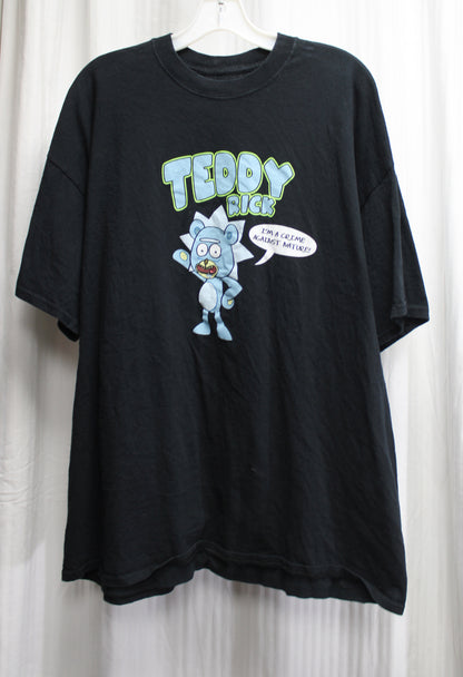 Adult Swim / Rick & Morty - Teddy Rick "I'm a Crime Against Nature" Black T-Shirt - Size 2XL