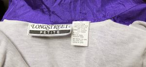 Vintage 80's - Longstreet Petite - Royal Purple Nylon Jogging Suit - Size M