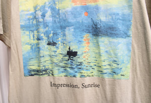 Monet (artist), Impression Sunrise - Tan T-Shirt - Size M
