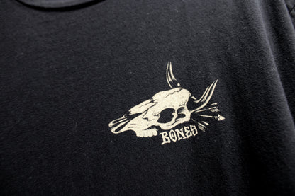 Bones Skate One Corp (Powell Peralta) - 2 Sided Black Cow Skull / Dessert - Black T-Shirt - Size M