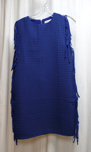 Opaline - Blue Diamond Texture Side Fringe Sheath Mini Dress - Size S (w/ Tags)
