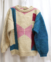 Load image into Gallery viewer, Vintage - Wool Originals - Chunky Geometric Color Block Pullover Wool Sweater - Size L