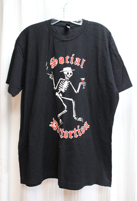 Social Distortion (Punk Band) - Classic Skelly Logo, Black T- Shirt - Size XL