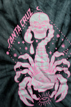Load image into Gallery viewer, Santa Cruz Skateboards - 2 Sided Black &amp; Blue Gray Tie Dye - Crystal Balls &amp; Scorpion Graphic T-Shirt - Size L