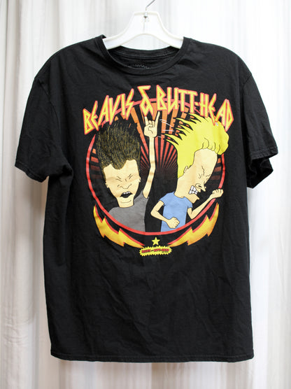 Beavis & Butthead (Official) - Lightening Bolt Black T-Shirt - Size L