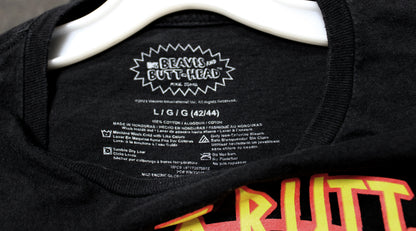 Beavis & Butthead (Official) - Lightening Bolt Black T-Shirt - Size L