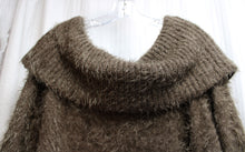 Load image into Gallery viewer, Express - Drab Green - Off/On Shoulder Fuzzy, Bishop Sleeve Soft Sweater - Size L