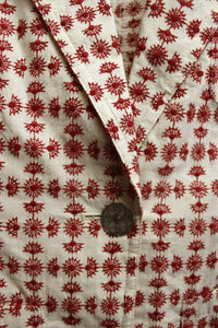 Anne Klein - Natural w/ Red Embroidery, Light Weight Cotton Blazer - Size 10 Petite