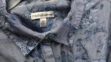 Load image into Gallery viewer, Croft &amp; Barrow - Blue Floral Chambray 3/4th, Button Front Shirt - Size 1X